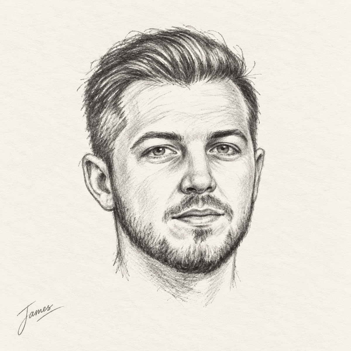 Signed pencil soulmate portrait — Essential Portrait